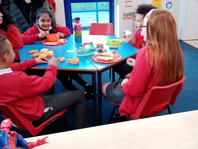 Snack time at Helping Hands