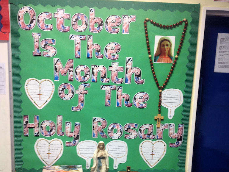 October is the Month of the Holy Rosary display
